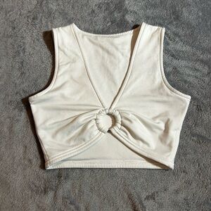 Chic White Sleeveless Crop Top